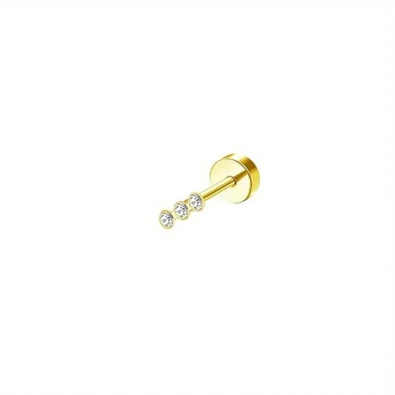Bobisty 1Piece Earrings for Women Men Stainless Steel Tiny Cartilage Star Moon Heart Elegant Cartilage Piercing Jewelry