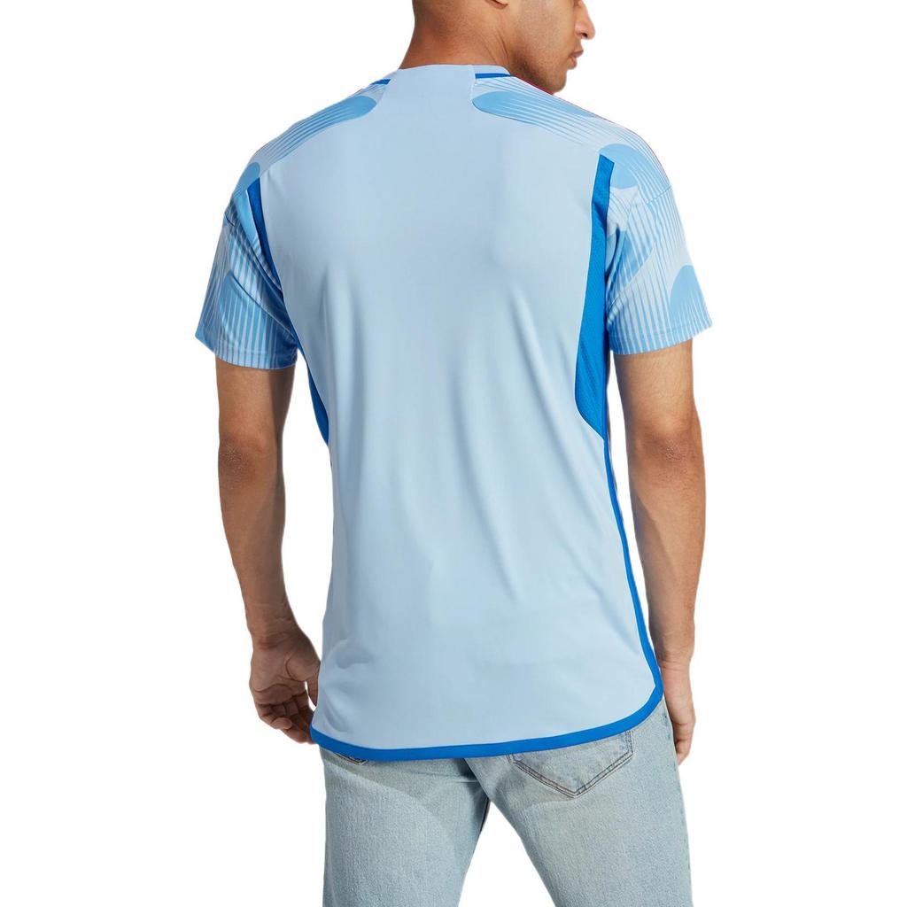 adidas2022 Qatar World Cup Emblem Printed Short Sleeve Soccer Uniform Spain Away