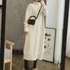 With coat autumn and winter turtleneck temperament dress knee-knit loose and thin bottom long dress new sweater