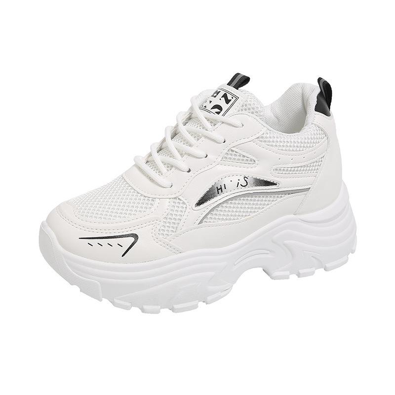 Dad-Schuhe Herbst und Winter kleines Netzgewebe Sportschuhe dicke Sohle Höhenzunahme Xiaobai