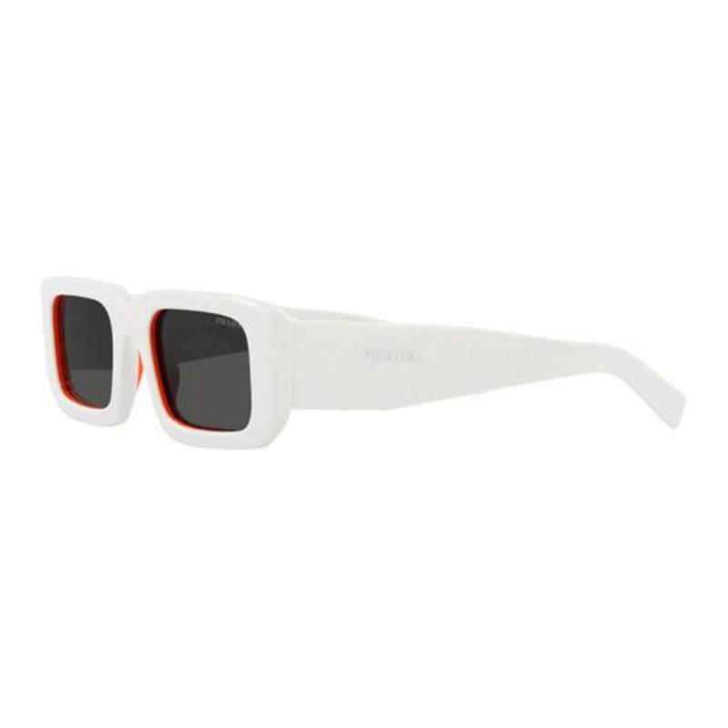 Prada Logo Design Plastic Plastic Nitrocellulose Square Sunglasses Unisex Couple Style White
