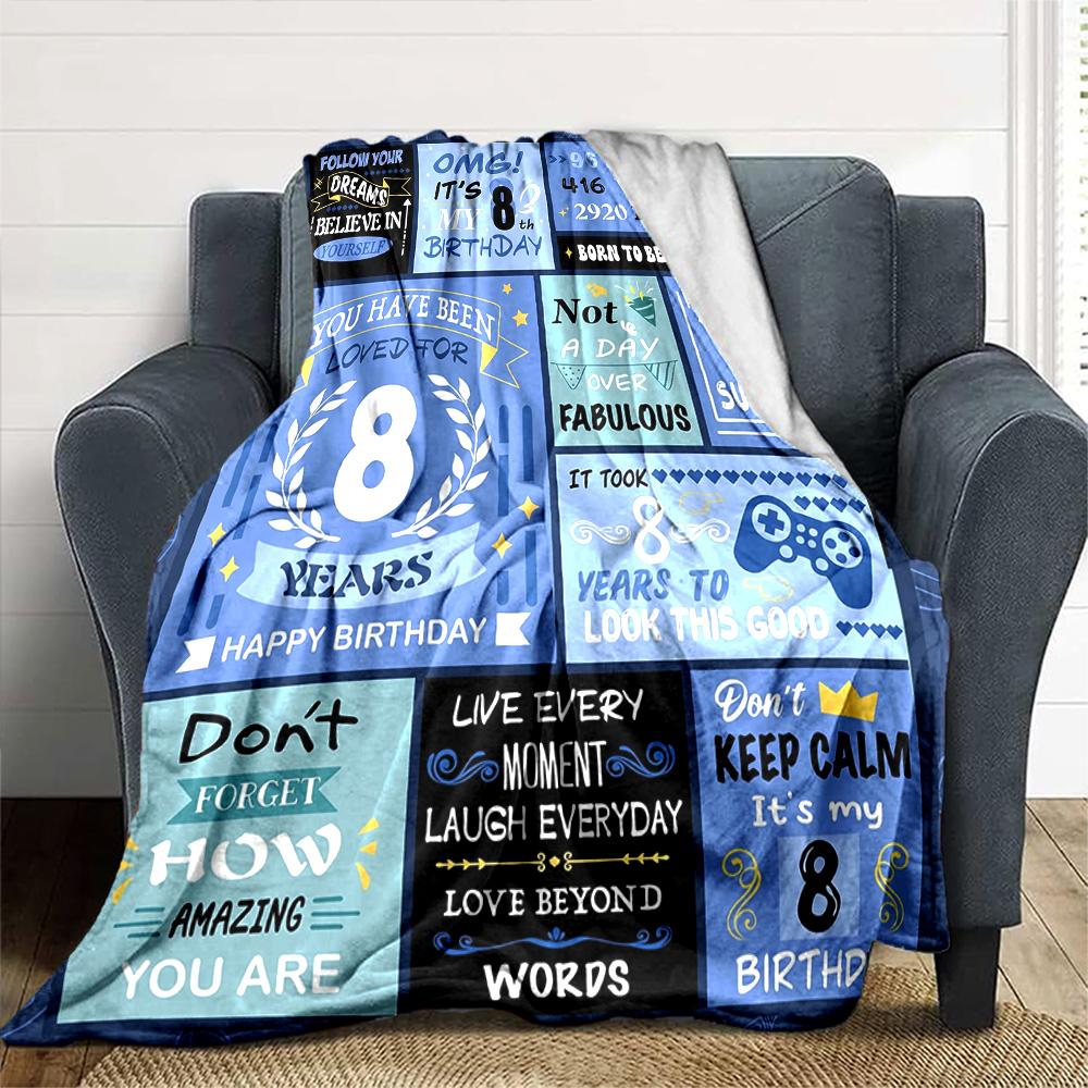 8Th Anniversary Countdown Throw Blanket Comfortable ure Throw For Sofa Couch Office Bed Picnics Four Seasons Multipurpose Warmthful Y20