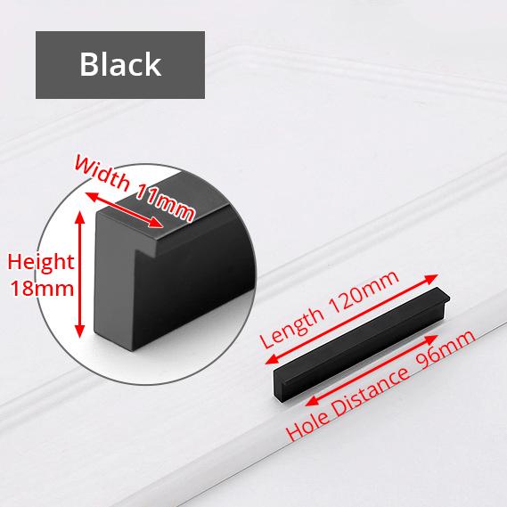 KAK American Style Black Cabinet Handles Gold T Bar Aluminum Alloy Kitchen Cupboard Pulls Drawer Knobs Furniture Handle Hardware