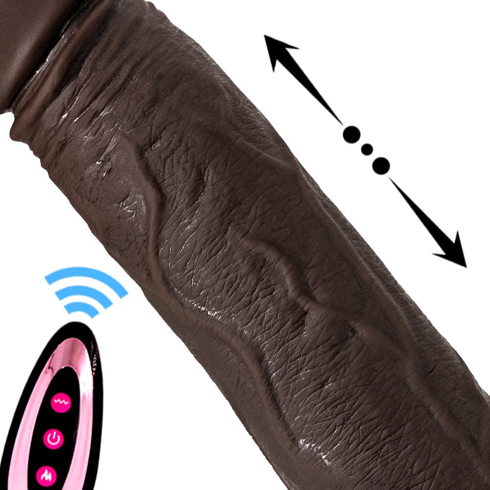 Černá římská teleskopická houpačka 3 cm Inteligentní vyhřívání Bezdrátové dálkové ovládání Elektrické dildo Sexuální hračky pro dospělé Produkty Vibrátor Masturbátor