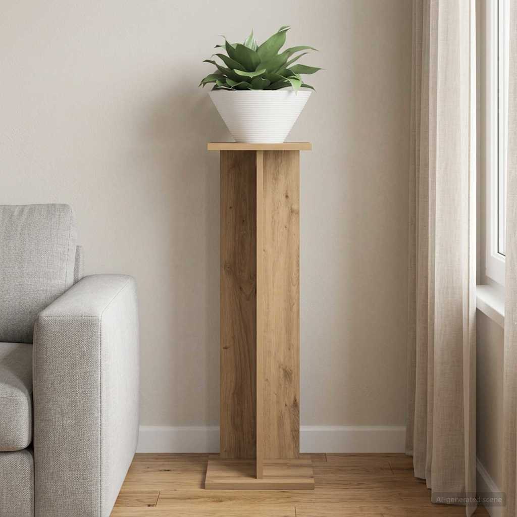 Plant Stand Artisan Oak 25 x 25.5 x 80.5 cm Particleboard