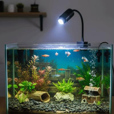 Versatile 3/12 W Fish Tank Clip Lamp Dimming Flexible Bendable LED Aquarium Light Waterproof Practical Grow Light Reptile Tank