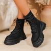 British Style Platform Small Booties Women's  New Heightened Versatile Knit Non-Slip Fashion Boots