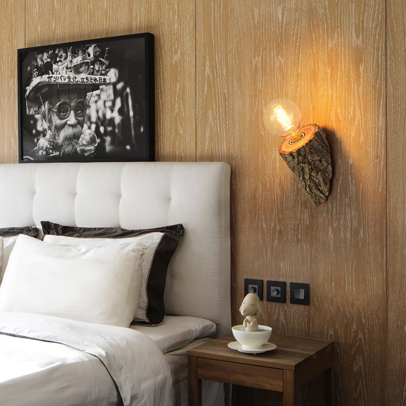 Solid Nordic Lamp Wood Wall Modern Creative Bedroom Bedside Lamp Hotel Corridor Restaurant Led Wall Lights Home Decorative Light