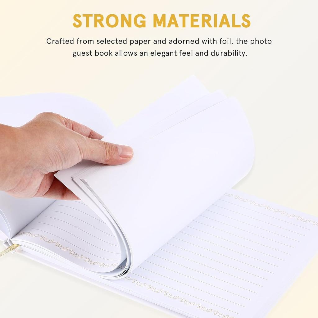 Operitacx Wedding Guest Book, Guest Book for Wedding Receptions, Baby Shower and Special Events, Wedding Books for Guests (B)