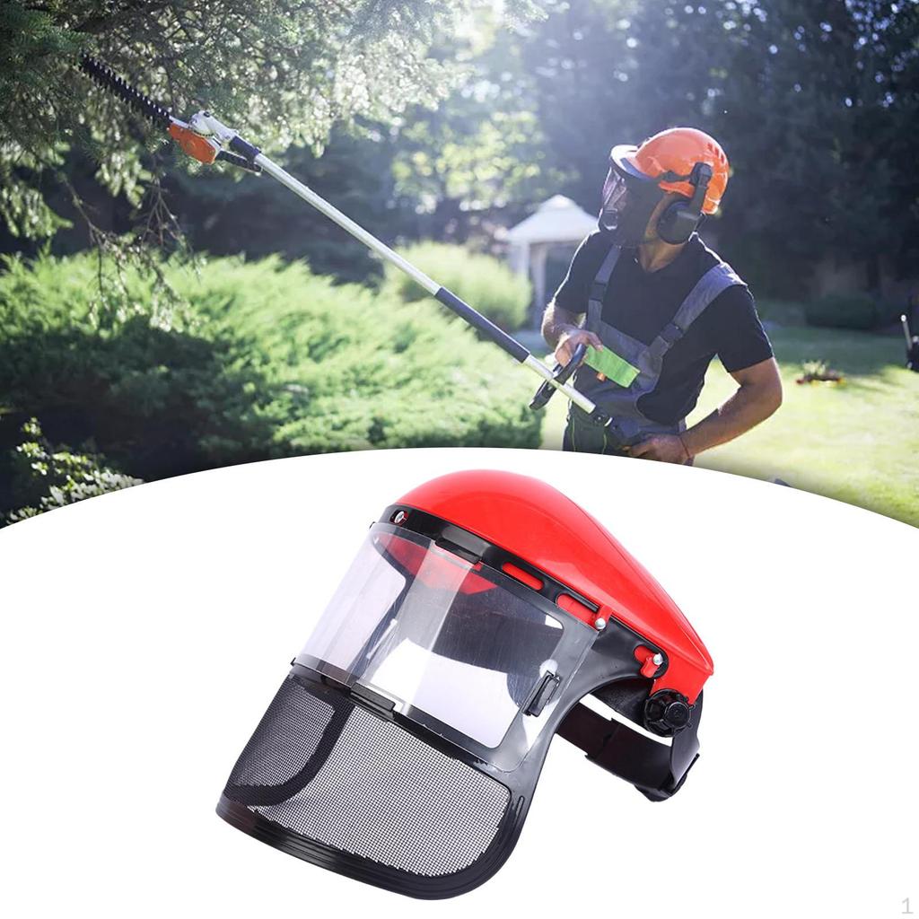 Chainsaw Face Shield Mowing Brushwork Face Guard Protective Surface Protection Helmet Mesh Visor for Landscaping