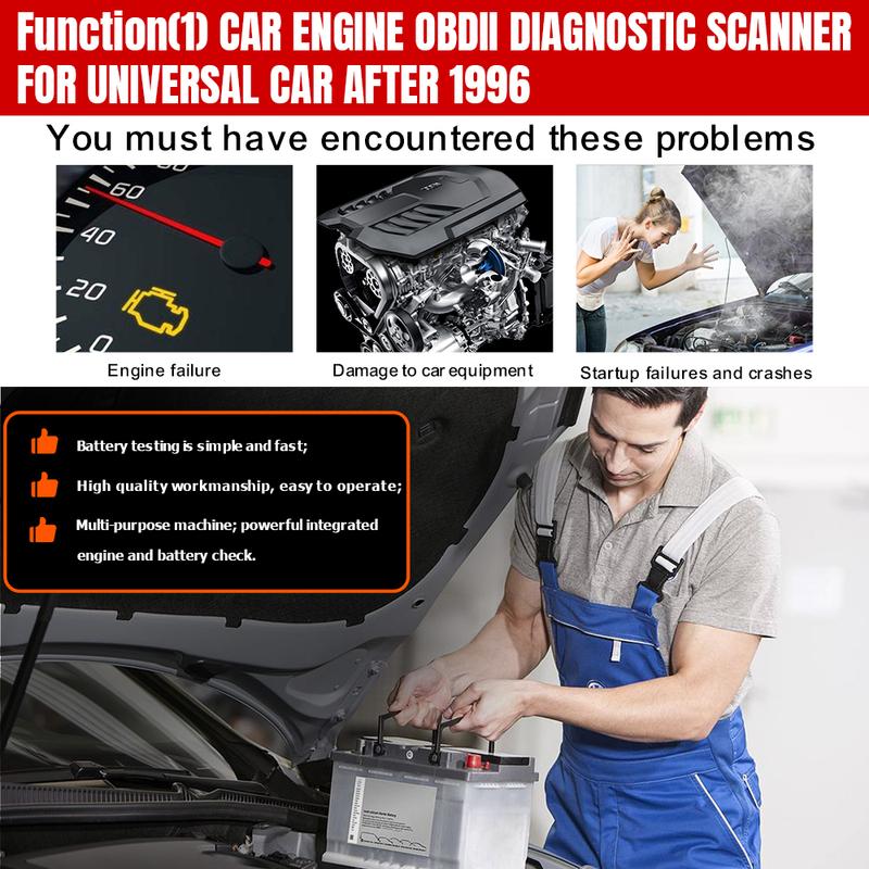 KONNWEI KW681 Car OBD2 Scanner Battery Tester 2in1 6V 12V Clear Trouble Codes Read Data Stream Freeze Frame Car Diagnostic Tools