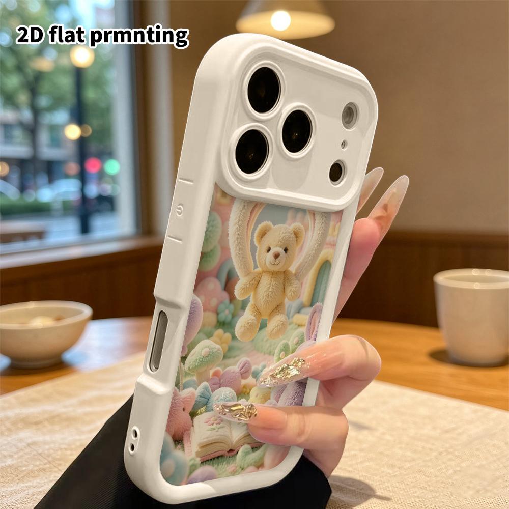 Phone Case: 2D Flat, Suitable for iPhone 18 17 16 15 14 13 12Pro Protective Case, Castle Cradle Teddy Bear, Perfect Christmas and Halloween Holiday Gi