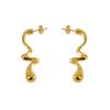 Lines twisted metal stud earrings temperament simple high sense trend women commuter party versatile earrings