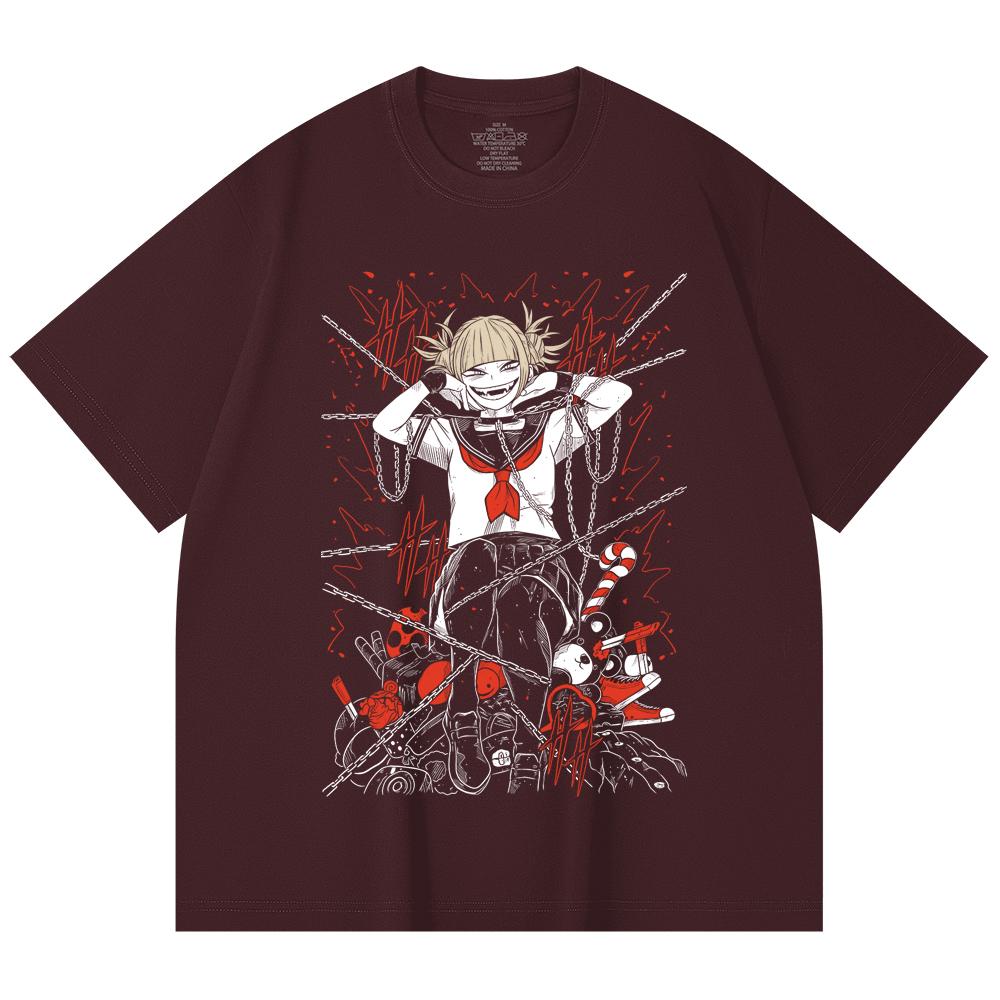 

230 Gsm 100% Cotton My Hero Academia V8 Toga Print Unisex Heavy Cotton T Shirt 2XL
