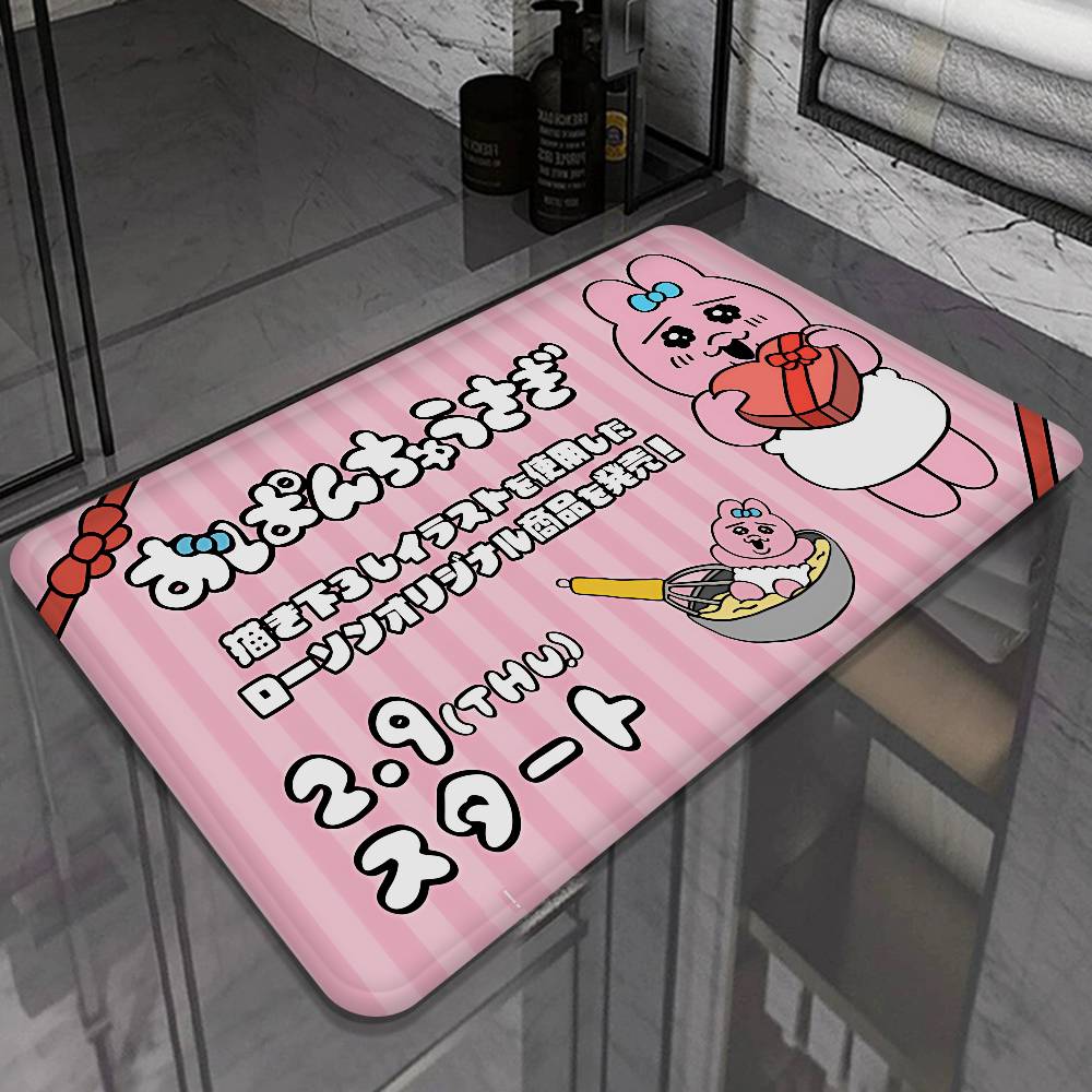 O-Opanchu U-Usagi Cartoon Cute Floor Mat Cheaper Anti-slip Modern Living Room Balcony Printed Bedside Mats