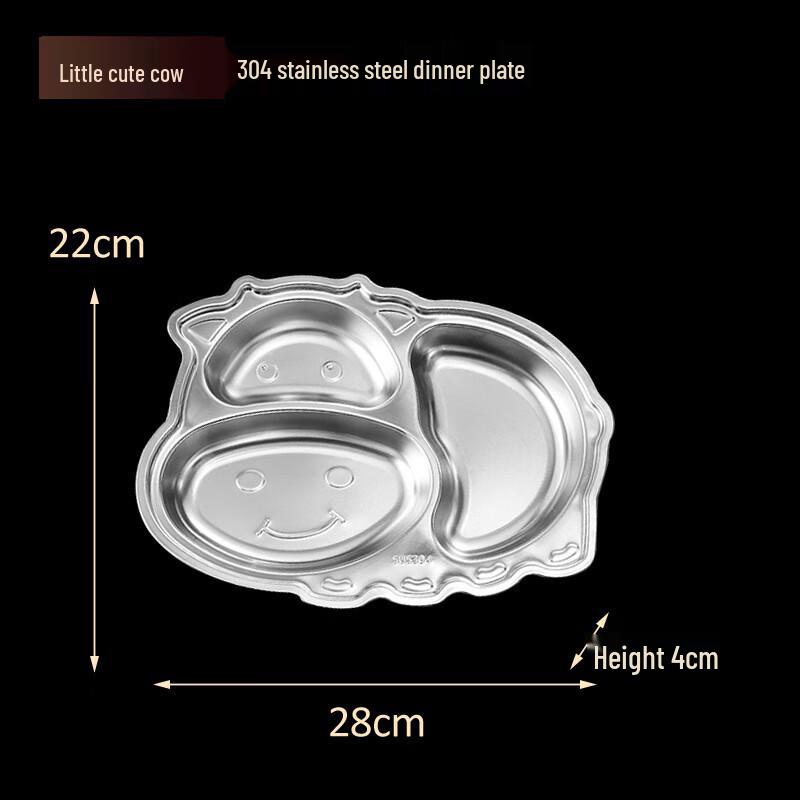 Dedelai 304 Stainless Steel Kids Divided Dinner Plate