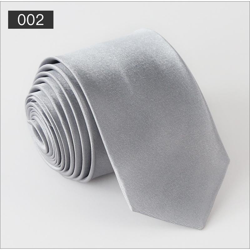 Men's Solid Color Narrow Shiny Polyester Silk Tie - Formal & Casual Fashion