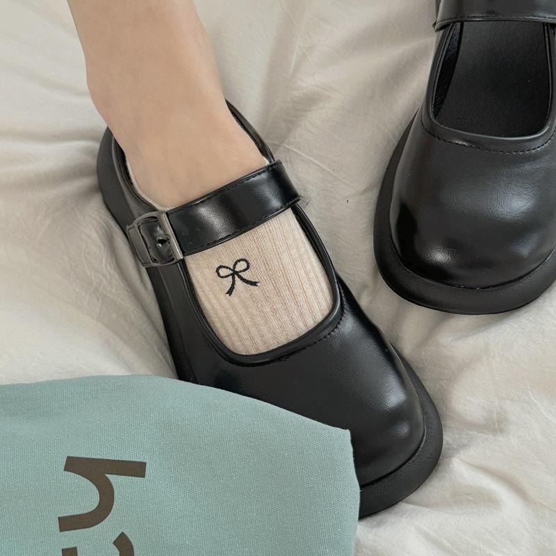 Solid Color Bow Embroidery Silicone Non-Slip Invisible Socks Children, Light Mouth Summer Boat Socks