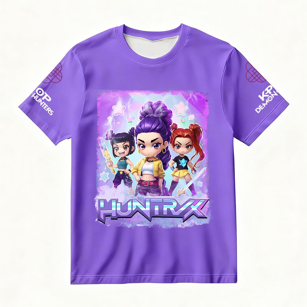 Women's KPop Demon Hunters Graphic T-Shirt Summer Fashion Streetwear with Cartoon Characters Print for Casual & Trendy Outfits