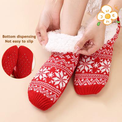 1 Paar USB Elektrisch Beheizte Socken Unisex Winter Gestrickt Flauschig Fleece Haussocken Hausschuhe Rutschfest Thermisches Heizkissen Fußwärmer