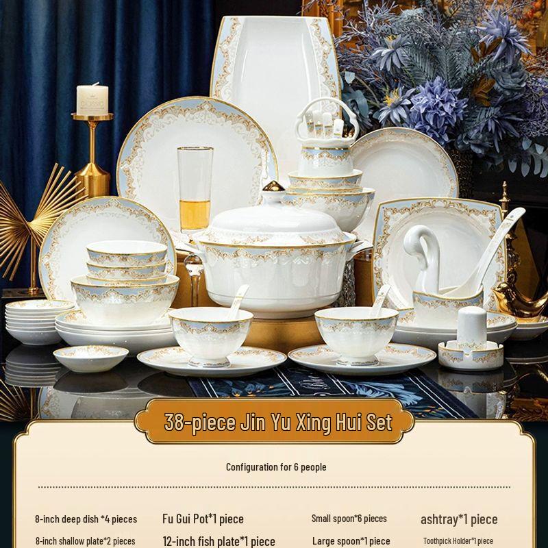Jiakangming Jingdezhen French Style Bone China Dinnerware Set Standard