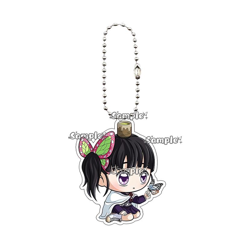 5cm Acrylic Anime Cartoon Kamado Nezuko Agatsuma Tanjiro Giyuu Q Version Keychain Game Character Backpack Pendant Charm Gift Toy