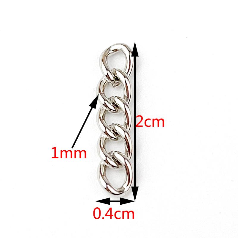 120 Piece Metal Five Section Chain Custom Keychain Extension Chain Necklace Toy Pendant DIY Handmade Link Chain