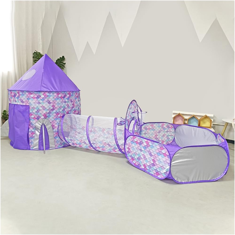 Benebomo Tent Kids Tent Set Pop Up Tent Children 3 Piece Set Ball Pool Tent House Kids Tents Play Tent House Easy Installation Carry Bag Included