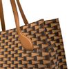 Bally Letter Logo Triangle Flag Print Fabric With Leather Tote Bag Women Tote Bags Brown 6304985