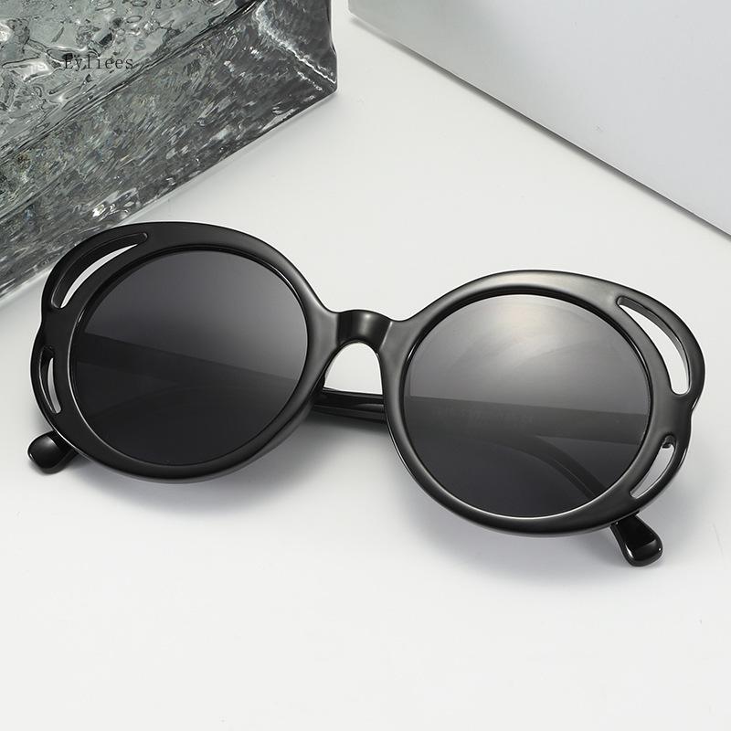 New in Fashionable Women's Vintage Camellia Sunglasses Large Frame Pattern Unique Style European American Popularity gafas