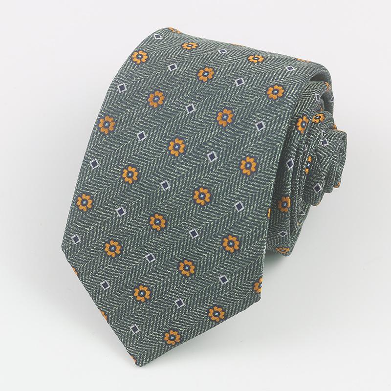 Men'S Business Gentleman'S Suit Wedding Meeting Pattern Host High-End Jacquard Green 8Cm Hand Tie