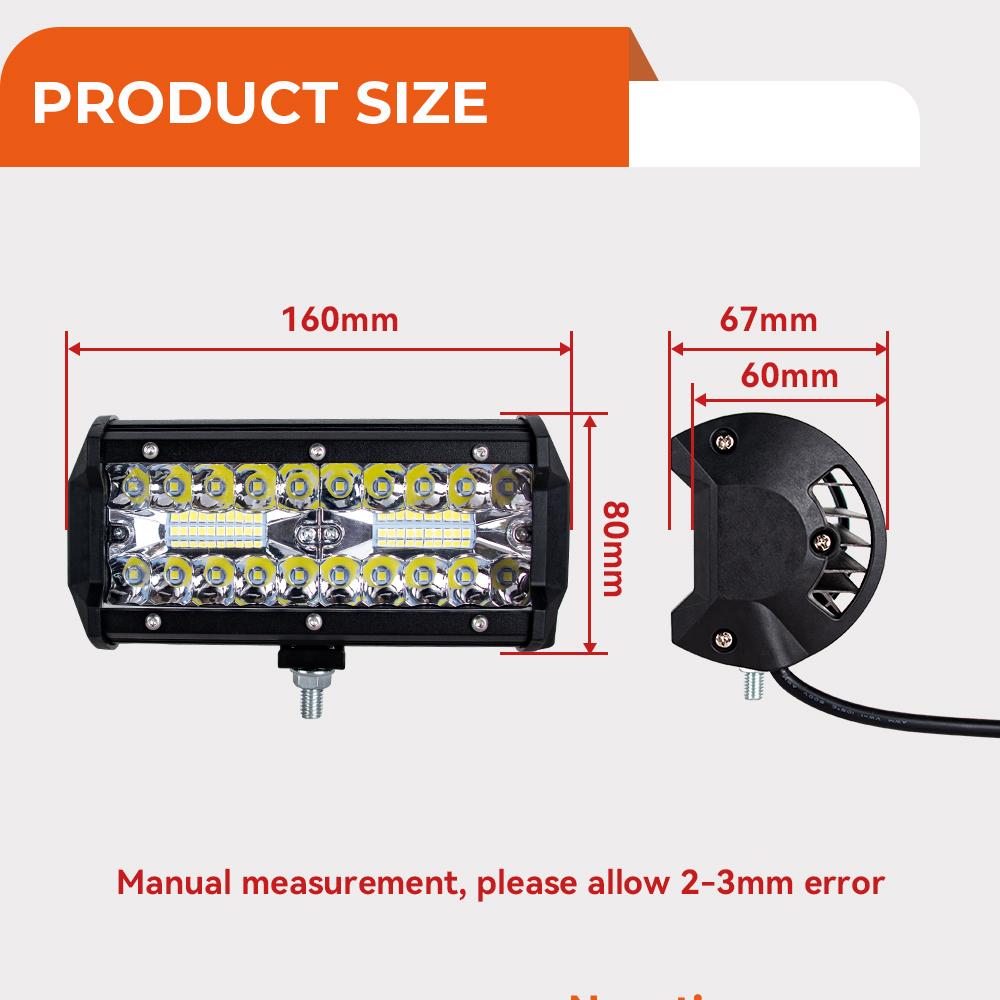 Car Work Light LED Pod Lights Spot Flood Combo LED Fog Driving 4x4 Off Road Lights Work Lights for Truck Boat ATV UTV 1/2Pcs