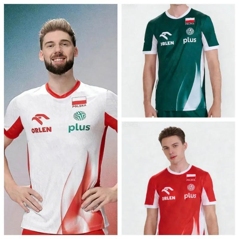 Heißer Verkauf Sporttrikot Polnische Volleyball Casual T-Shirt Herren Kinderkleidung Schnelltrocknend Polen Volleyball Trainingsshirt unisex