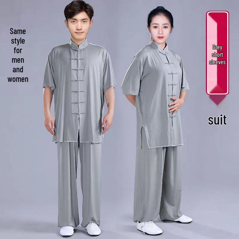High-End Milk Silk Tai Chi Suit Set for Women and Men - Spring To Autumn Wushu Performance Outfit, Chinese Style