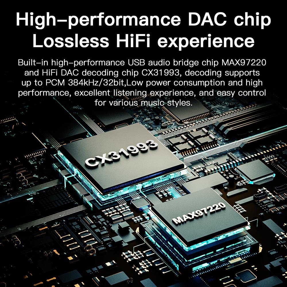 KEYSION USB C Type-C To 3.5mm DAC CX31993 MAX97220 Dual Chip Digital Audio Amplifier UAC2.0 HiFi Audio Adapter AMP 32bit 384KHz