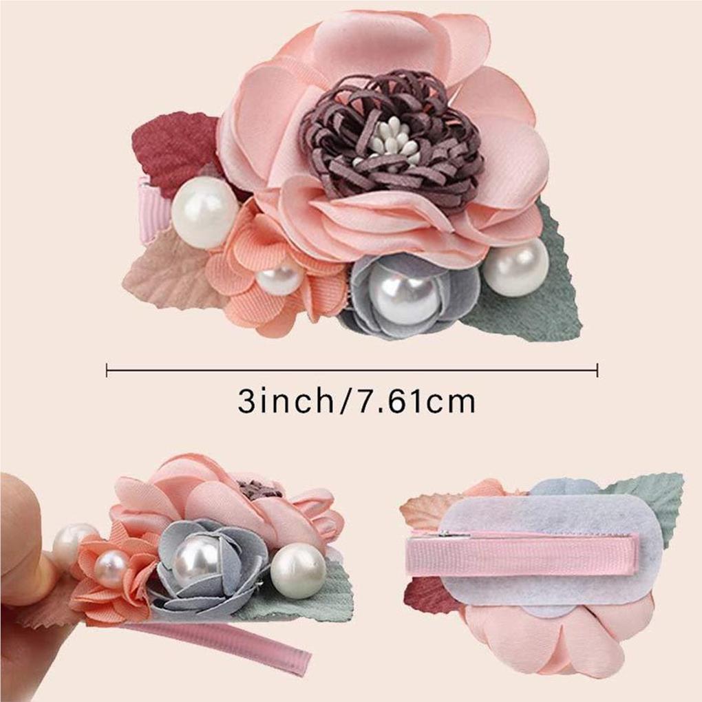 3 Pieces Hair Clip Head Decor Space Saving Exquisite Multicolored Party Decorative Flower Pins Headdress Kit Women Supplies