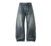 American Retro Scimitar Jeans Men's Autumn New Loose Low-rise Men's and Women's Trousers Washed Straight Wide-leg Trousers