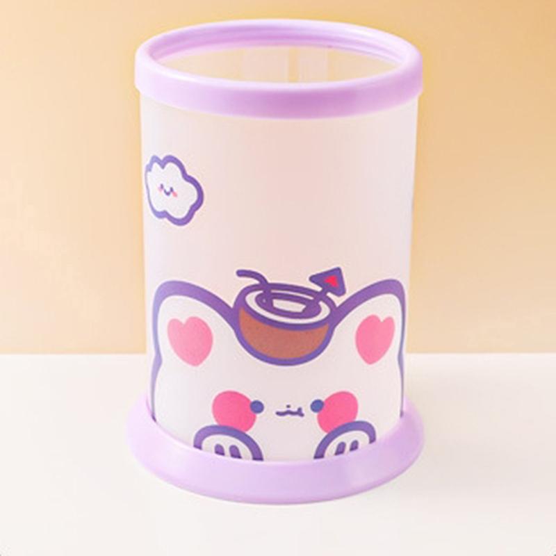 Kawaii Pen Holder Desktop Organizer  Cute Bear Bunny Stationery Cosmetics Storage Box