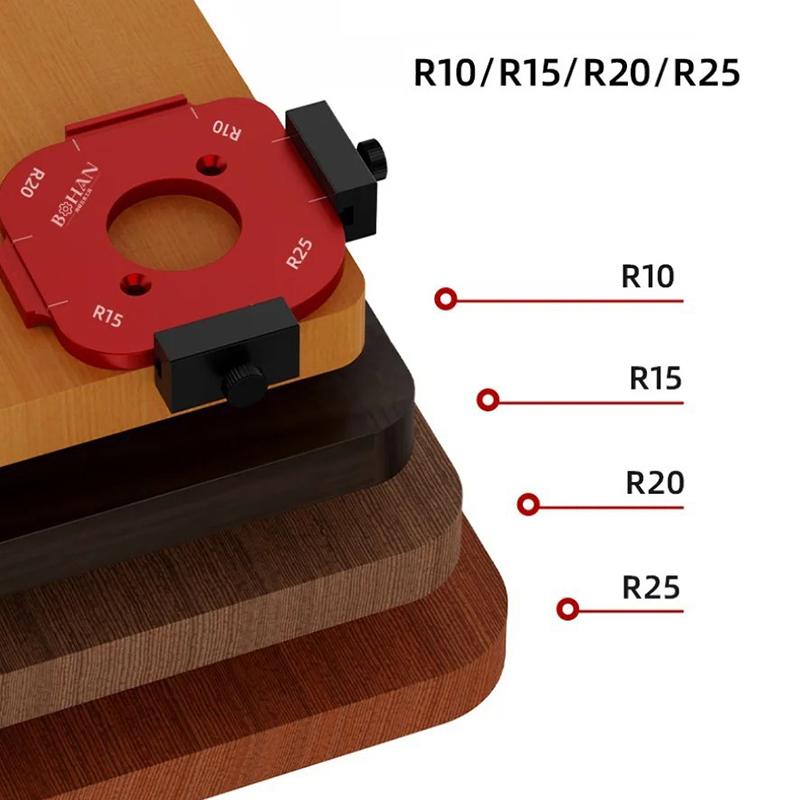4In1 Woodworking Router Arcs Angle Positioning Template Corner Radius Routers R10-R50 Radius Jig Positioning Tool