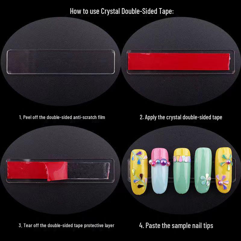 Transparent Acrylic Nail Art Display Strips - 50 Pieces for Salon