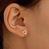 Sparkling Rhinestone Hoop Earrings Shiny Ear Buckle Luxury Heart Stud Earrings Girls