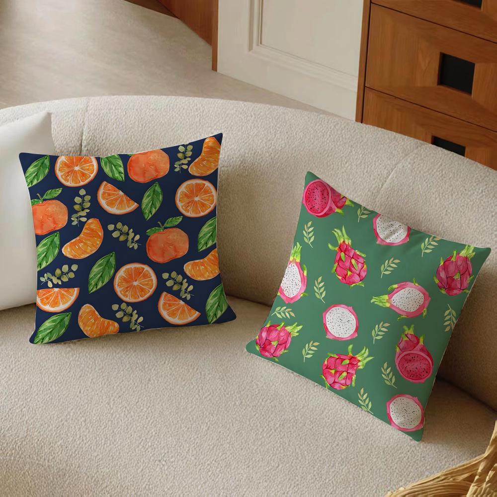 Fashionable Fruit Print Pattern Cushion Cover Pillowcase Anti-Dustmite Living Room Sofa Decor Cushion Room