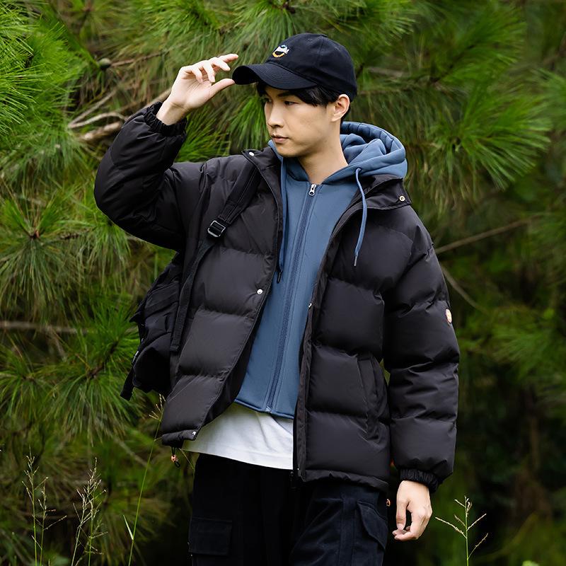 Fake Two-piece Cotton-padded Coat Men's 2025 Winter Thick Casual Hooded Bag Clothes Young Women's Top Thick Coat