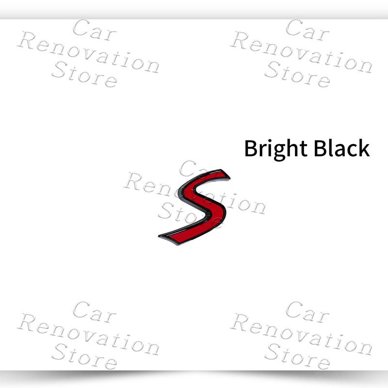 3D Car Decor S Logo Front Hood Grille Emblem Sticker For Mini Cooper S R53 R52 R56 F57 F55 F56 JCW Fender Rear Trunk Body Badge