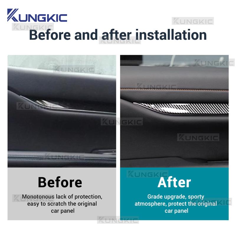 For Ford Ranger 2024 2025 LHD RHD Car Door Decor Panel Carbon fiber pattern Interior Accessories