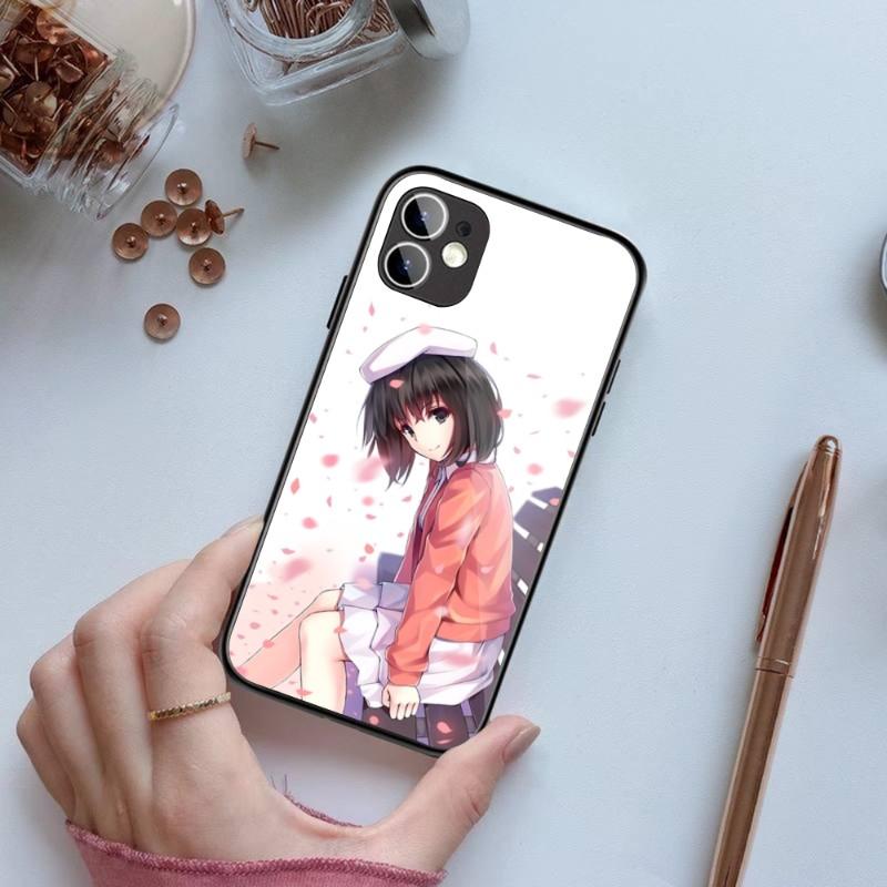 Katou Megumi Saekano Phone Case For IPhone 14 13 12 11 XS X 8 7 6 Plus Mini Pro Max SE 2022 Black PC TPU Glass Phone Cover