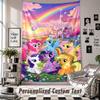 Wall Hanging Tapestry With Custom Name & Text, My Little Pony Decorative Tapestry For Bedroom