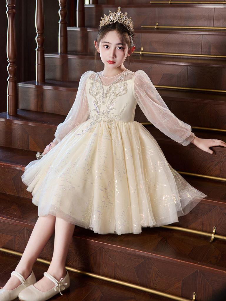 Girls' Luxury Tulle Dress for Piano Shows & Flower Girl Events