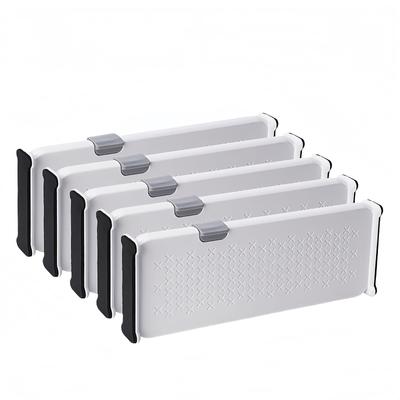 Bofular Extendable Drawer Set of ABS Freely Storage Small Item Slim Easy Installation Dividers, 5, Resin, Combinable, Organizer, Sorting, Adjustable,