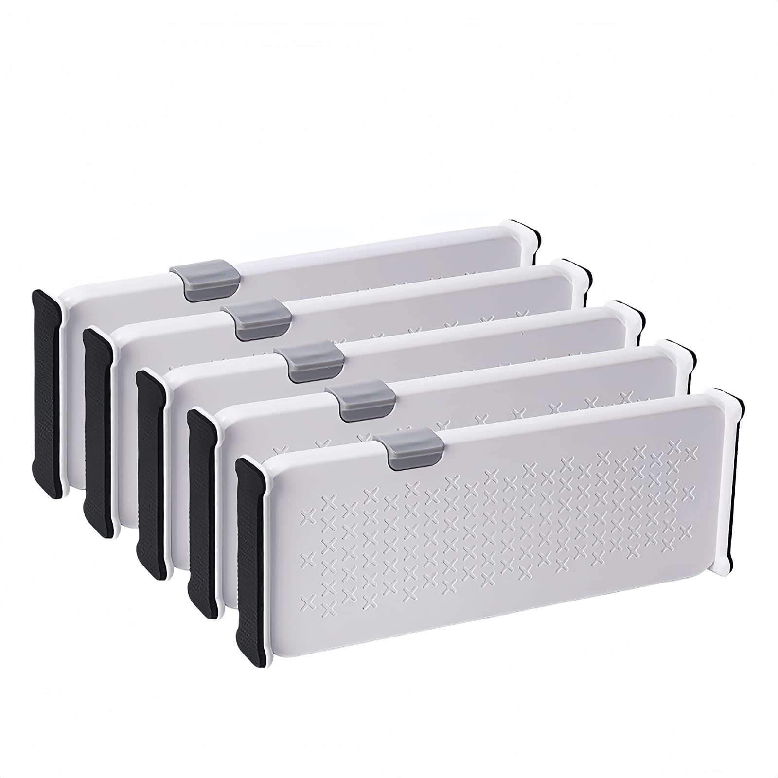 Bofular Extendable Drawer Set of ABS Freely Storage Small Item Slim Easy Installation Dividers, 5, Resin, Combinable, Organizer, Sorting, Adjustable, белый